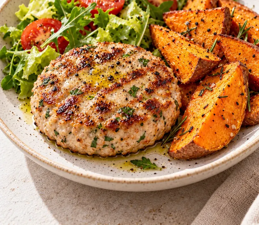 Burger di tacchino con patata dolce