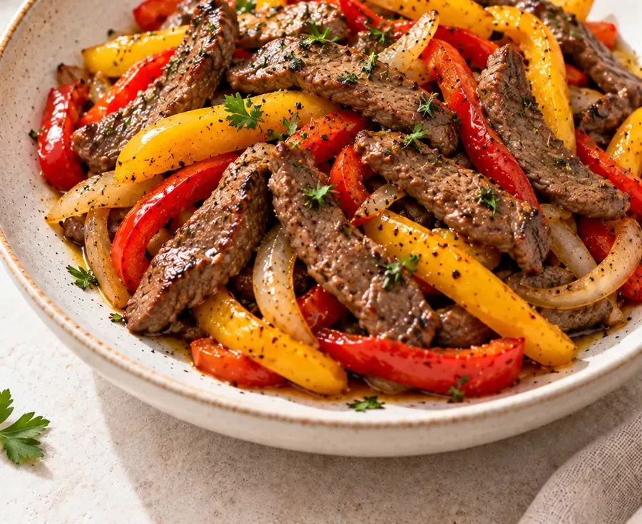 Manzo magro con peperoni