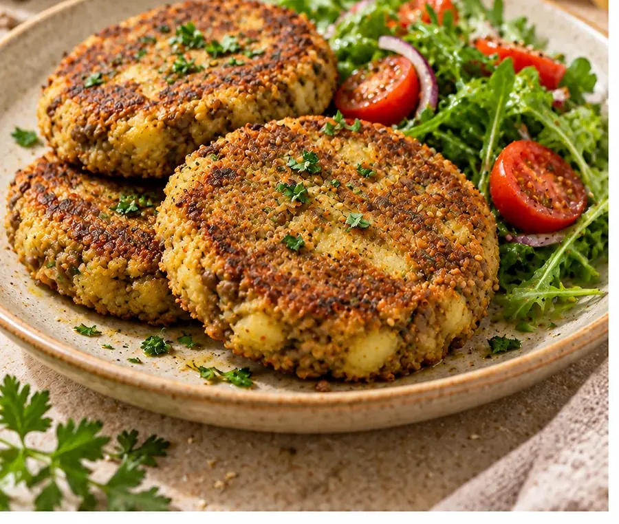 Burger di lenticchie e patate